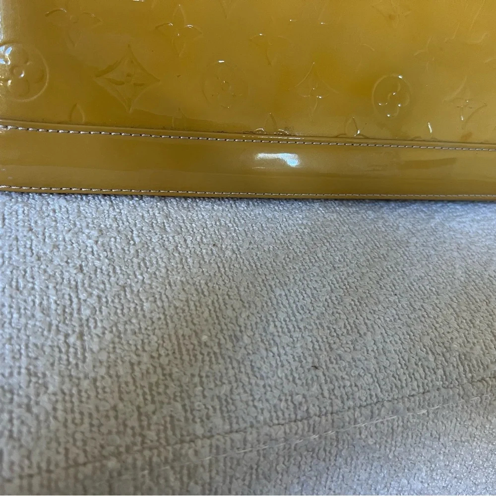 Authentic Louis Vuitton Monogram Vernis Alma Handbag – Mustard/Golden Yellow